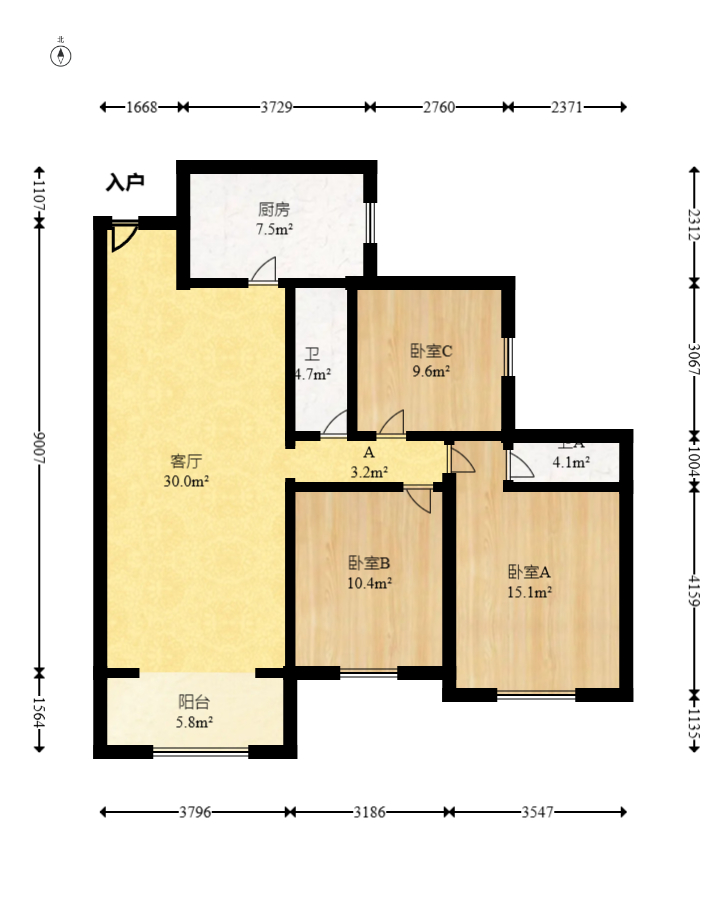 振业城三期 3室2厅2卫 139.0万 振业城三期 3室2厅2卫 139.0万户型图