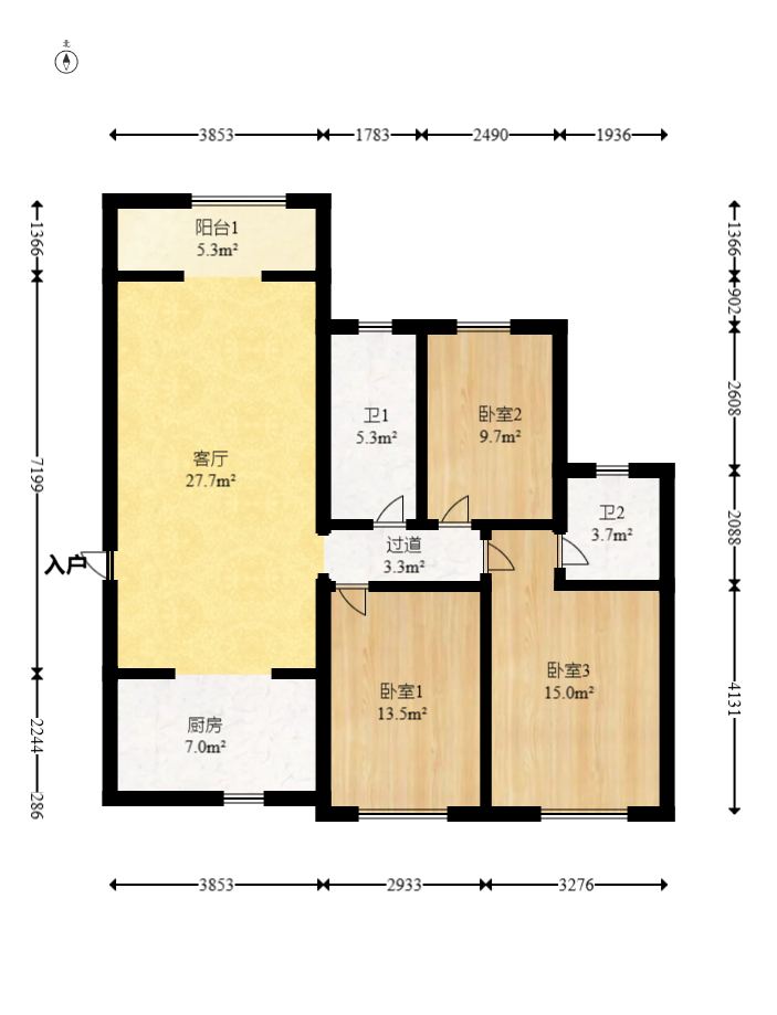 乾源国际  3室2厅2卫    78.0万 乾源国际  3室2厅2卫    78.0万户型图