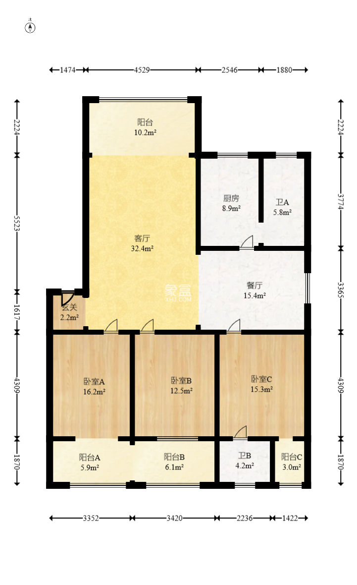 老地税四分局  3室2厅2卫   128.00万