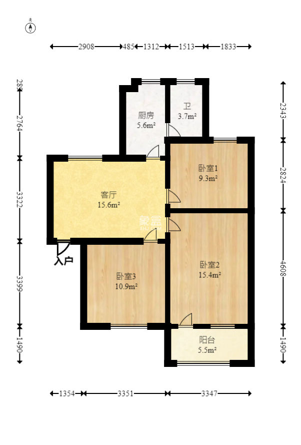 军干所宿舍  3室1厅1卫   48.80万
