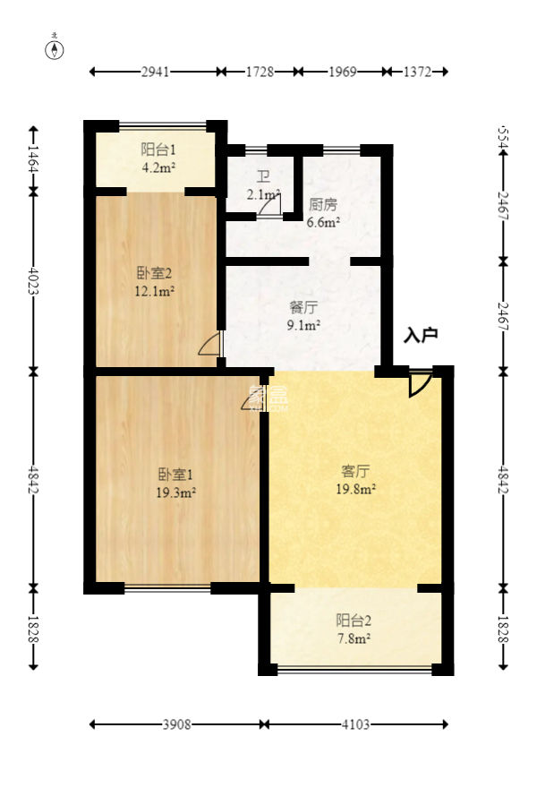 新世纪家园  2室1厅1卫   62.00万