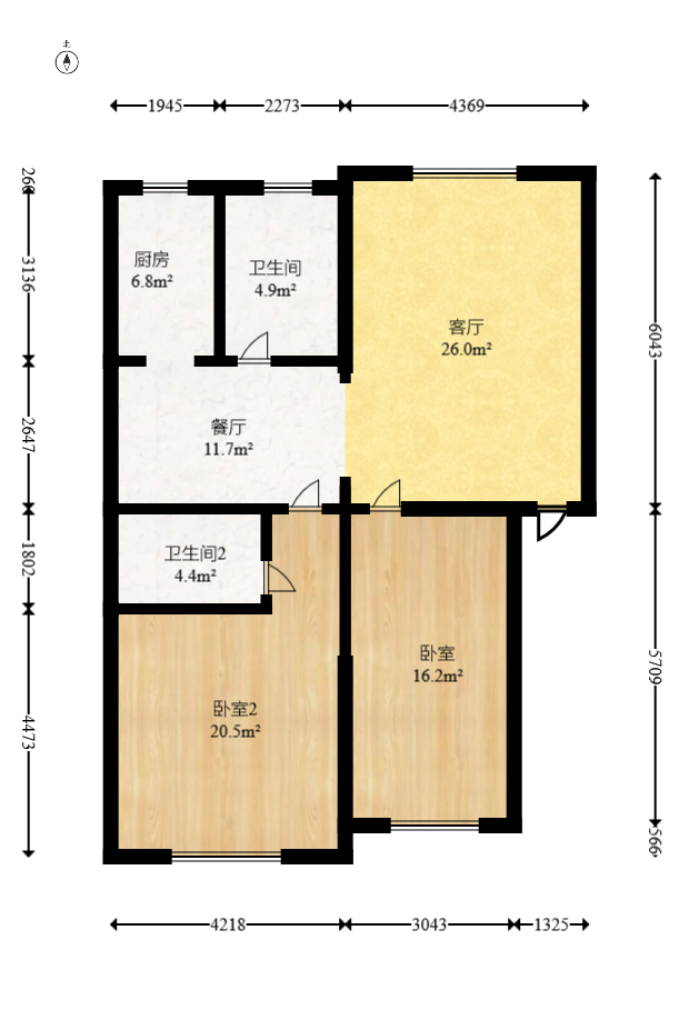 泉塘小区  2室2厅1卫   36.00万室内图1