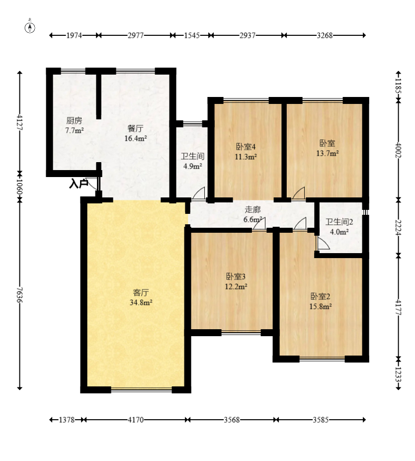 旭辉汇樾城  4室2厅2卫    130.0万 旭辉汇樾城  4室2厅2卫    130.0万户型图