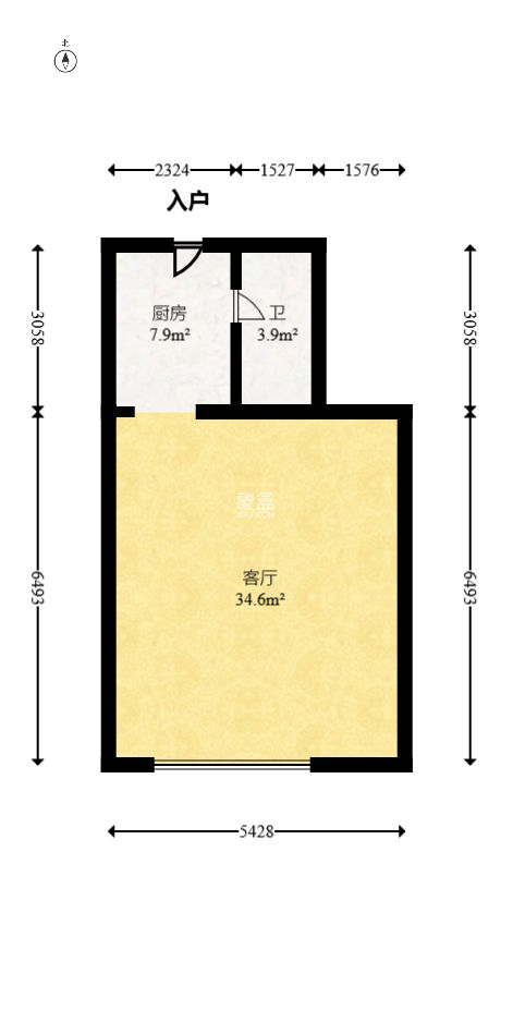 振业城三期  1室1厅1卫   50.00万