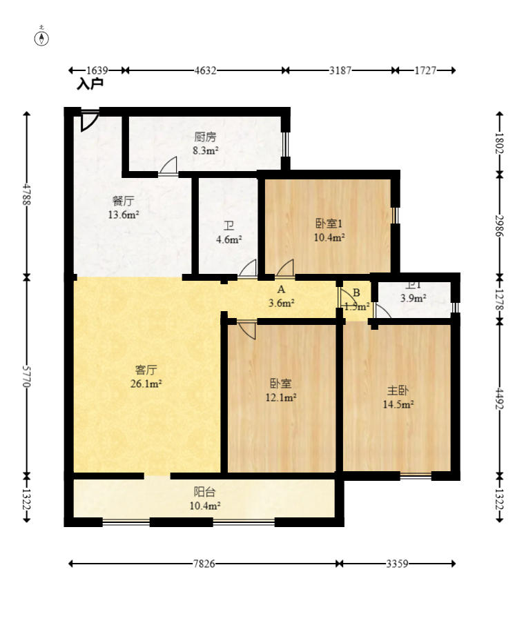 好望谷  3室2厅2卫    62.8万 好望谷  3室2厅2卫    62.8万户型图