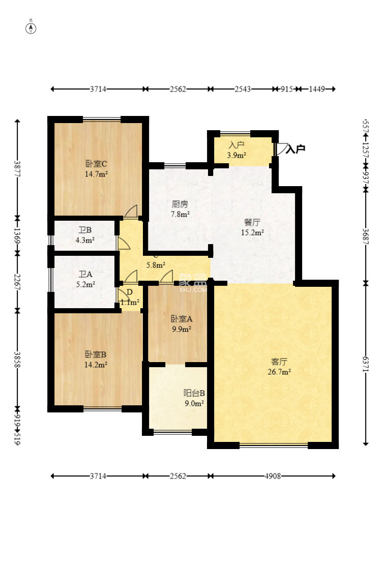 翡翠云天  3室2厅2卫   95.00万