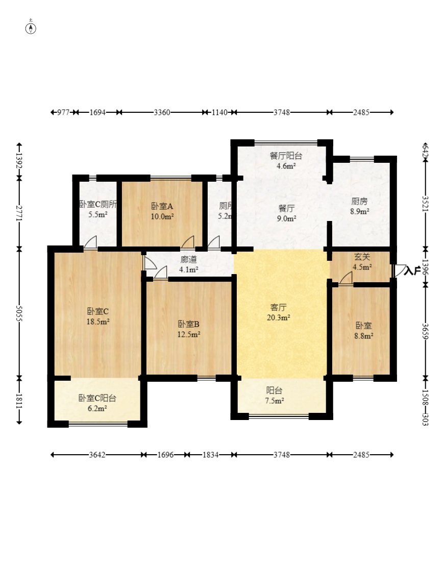 保利天汇  4室2厅2卫   248.00万室内图1