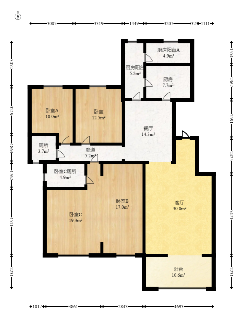 麓山翰林苑  4室2厅2卫    148.0万 麓山翰林苑  4室2厅2卫    148.0万户型图