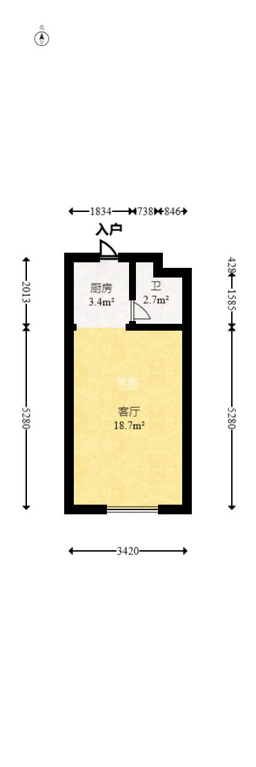 碧桂园翘楚棠  1室0厅1卫   18.00万