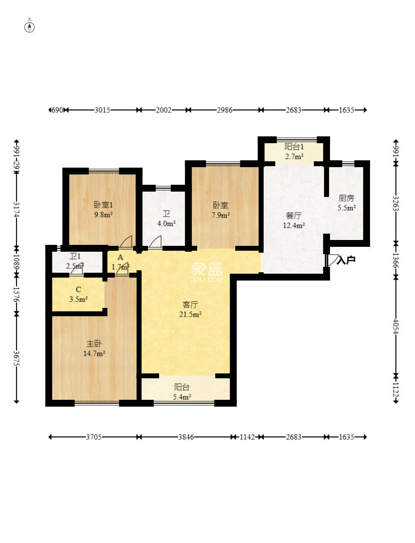 湖湘奥林匹克花园 3室2厅2卫 86.0万 湖湘奥林匹克花园 3室2厅2卫 86.0万户型图