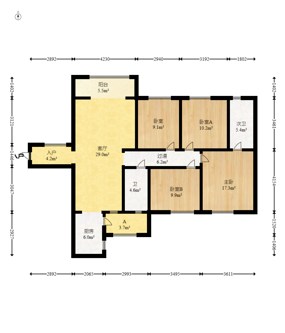 家和院  4室2厅2卫    98.0万 家和院  4室2厅2卫    98.0万户型图