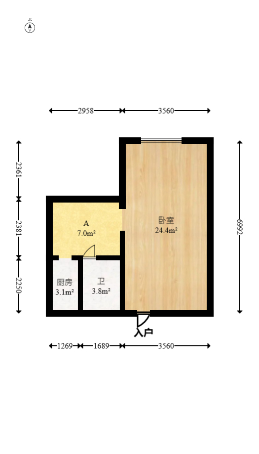 豪菲斯国际公寓（缤纷一季）  1室1厅1卫   32.00万室内图1