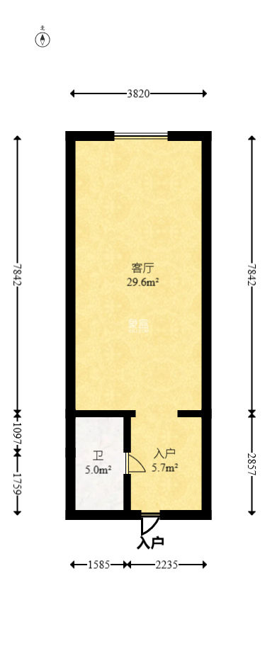 蚂蚁工房  1室1厅1卫   42.50万