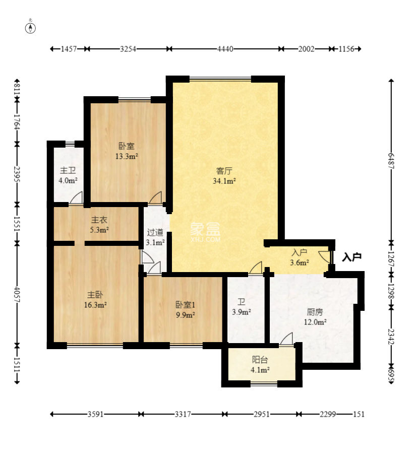 铂宫  3室2厅2卫   166.00万