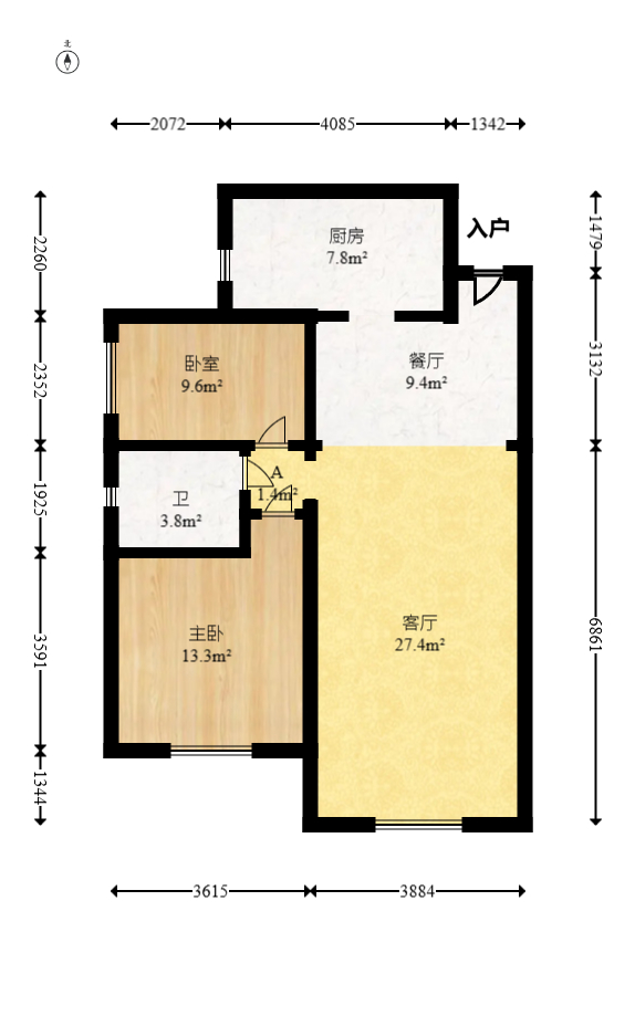 圆梦完美生活  3室2厅1卫   45.00万室内图1