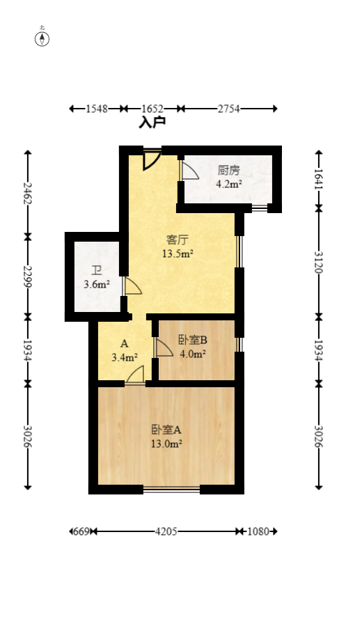 西子湖畔沃府  2室2厅1卫   49.00万室内图1