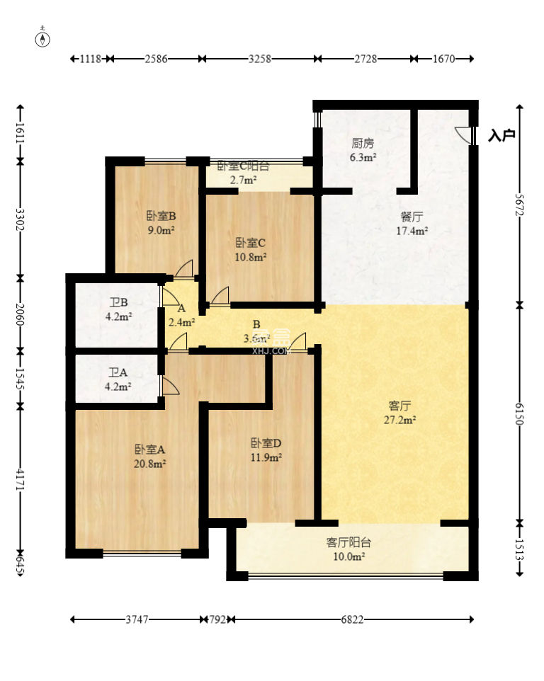 金茂建发泊悦  4室2厅2卫   249.00万