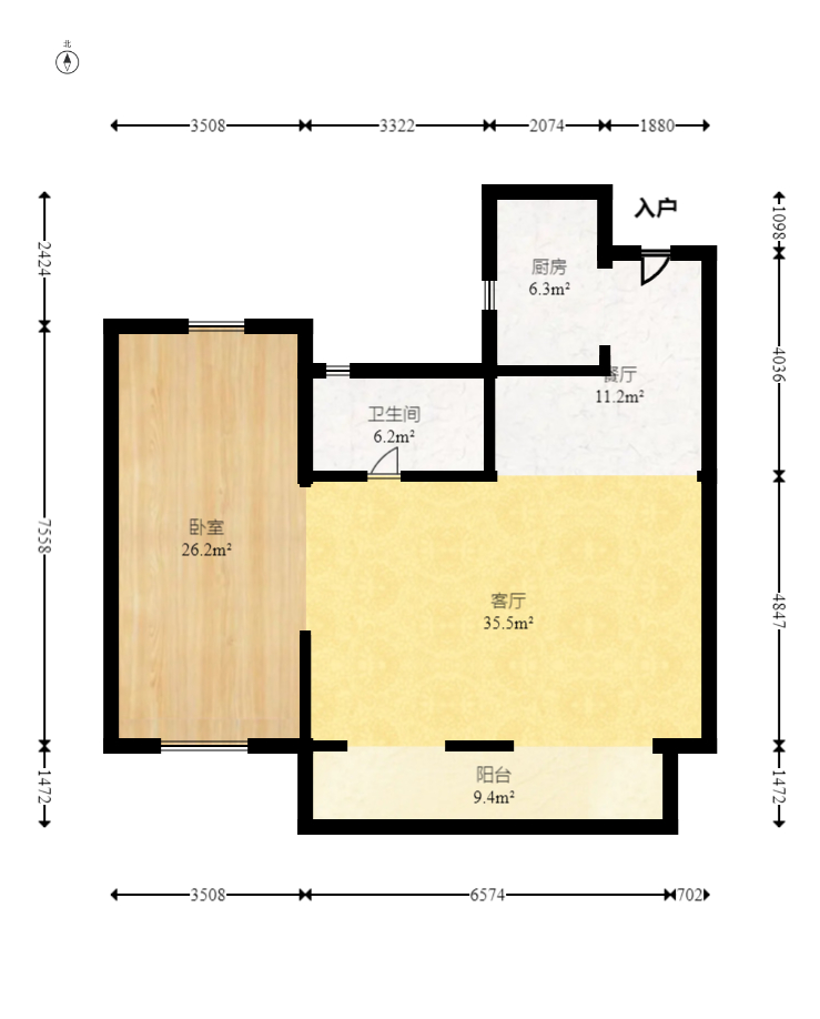 中交中央公园D5区  3室2厅1卫   115.80万室内图1
