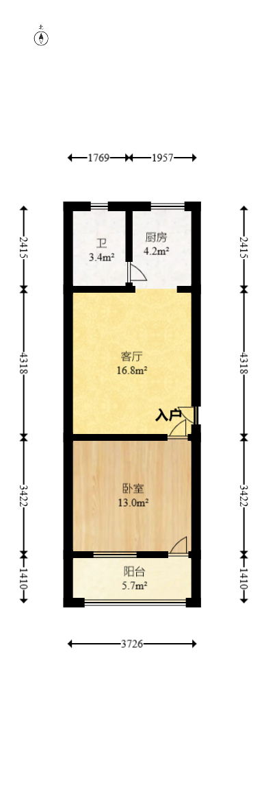 广厦新苑  1室1厅1卫   38.00万室内图1