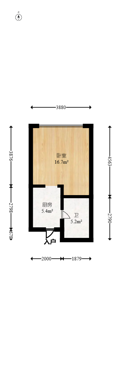 恒大华府  1室1厅1卫   23.00万室内图1