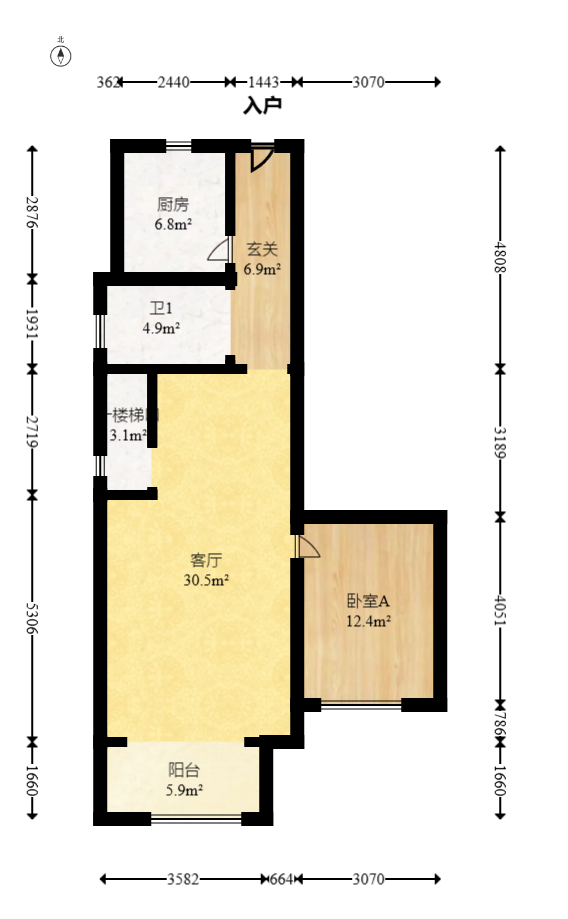 邦盛水岸御园  4室2厅2卫   95.00万室内图1
