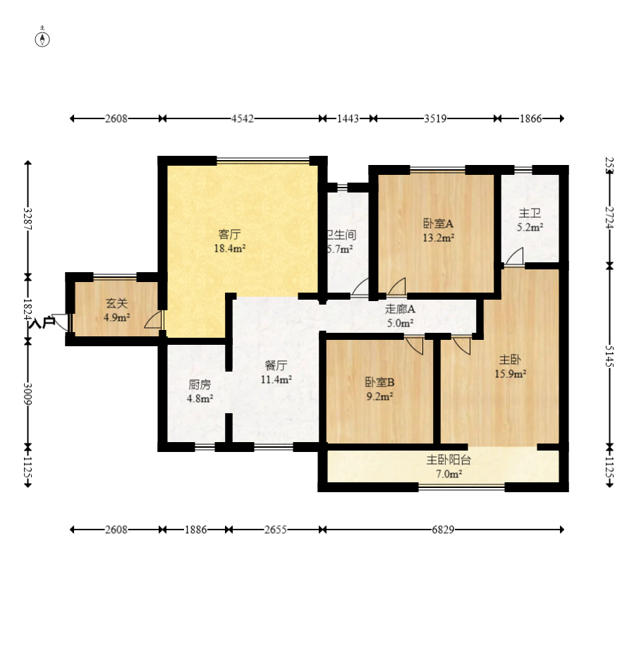 中建芙蓉嘉苑  3室2厅2卫   129.00万室内图1