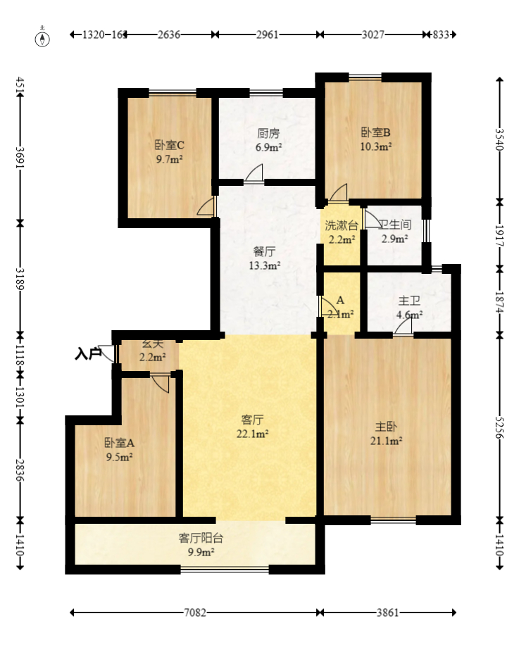 江悦和鸣  4室2厅2卫   228.00万室内图1