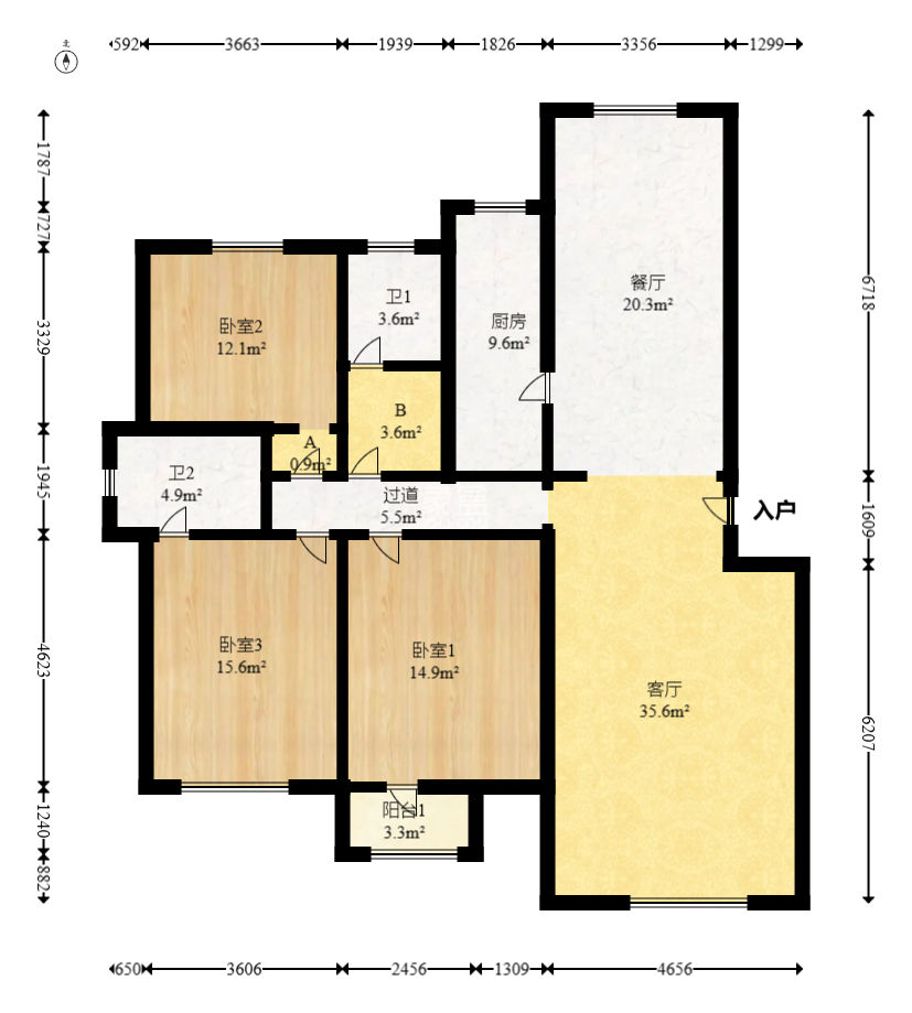 惠泽园  3室2厅2卫   120.00万