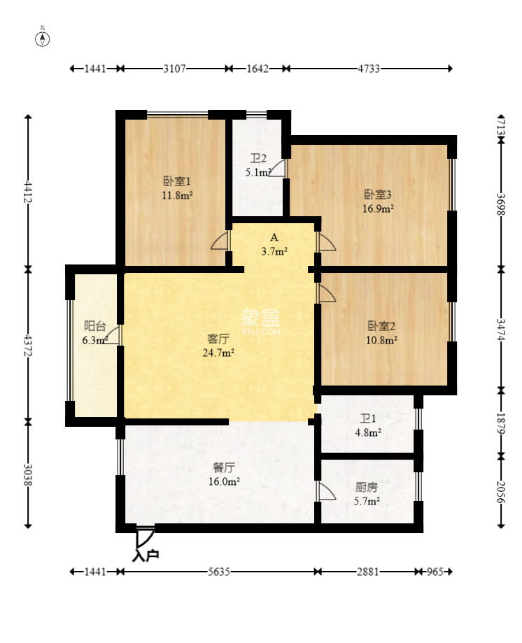 江河双水湾  3室2厅2卫   93.00万