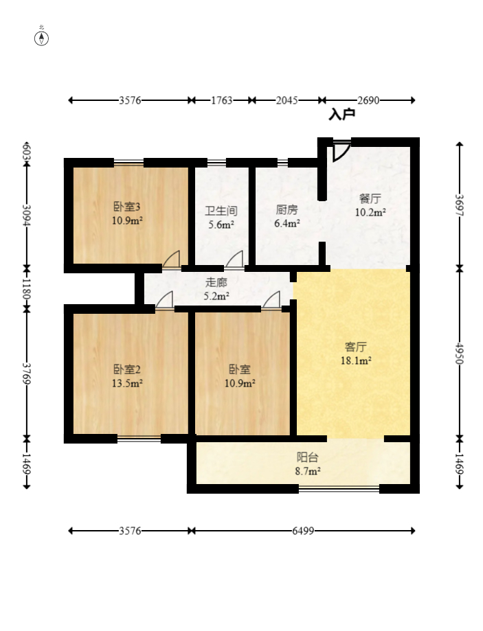 日盛湖湘花苑  3室2厅1卫    90.8万 日盛湖湘花苑  3室2厅1卫    90.8万户型图