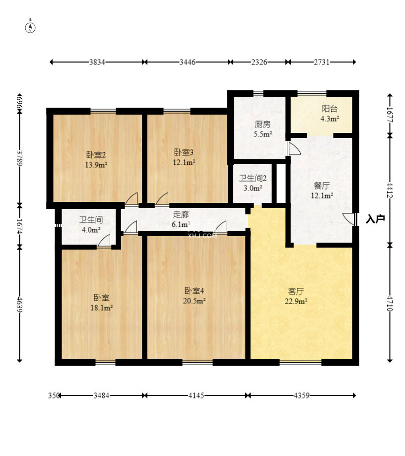 增輝凱旋帝景  4室2廳2衛(wèi)   80.00萬