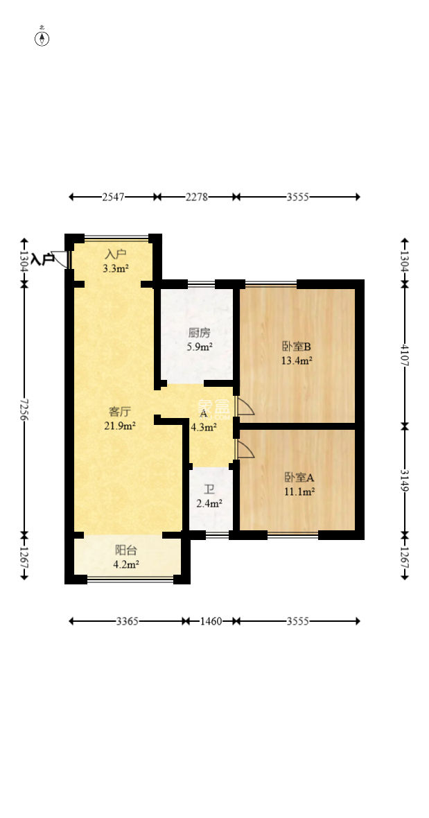 高鑫麓城  2室2廳1衛(wèi)   95.00萬
