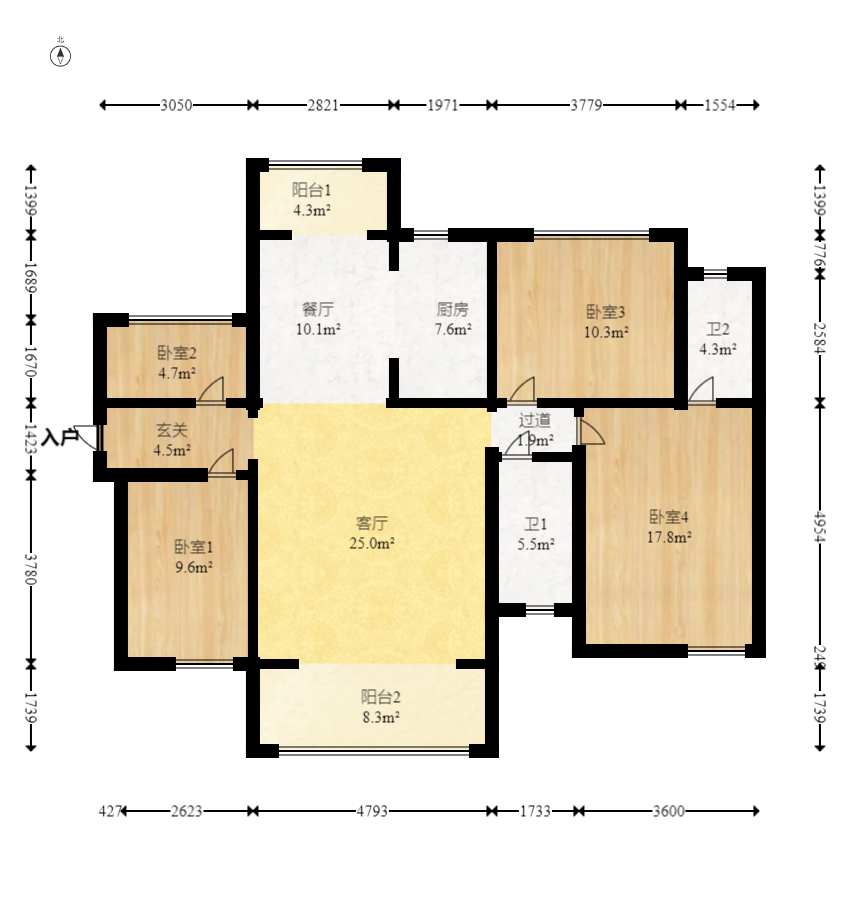润和滨江府  4室2厅2卫    123.0万 润和滨江府  4室2厅2卫    123.0万户型图