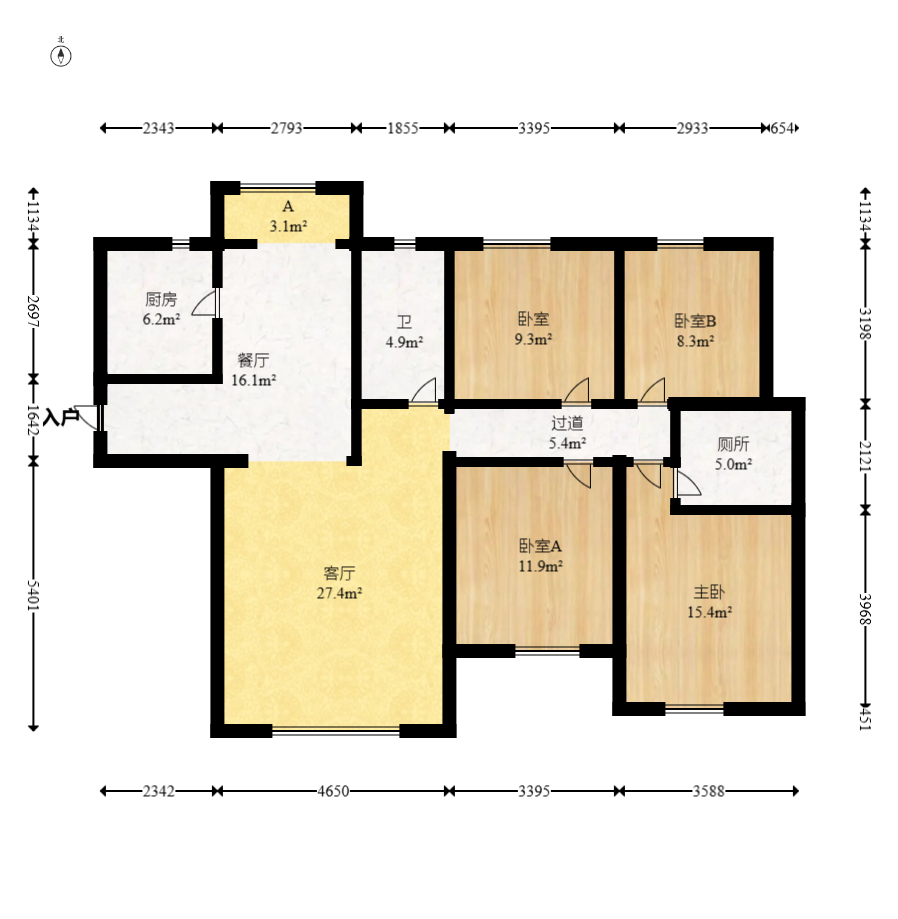 中建悦和城  4室2厅2卫   148.00万室内图1