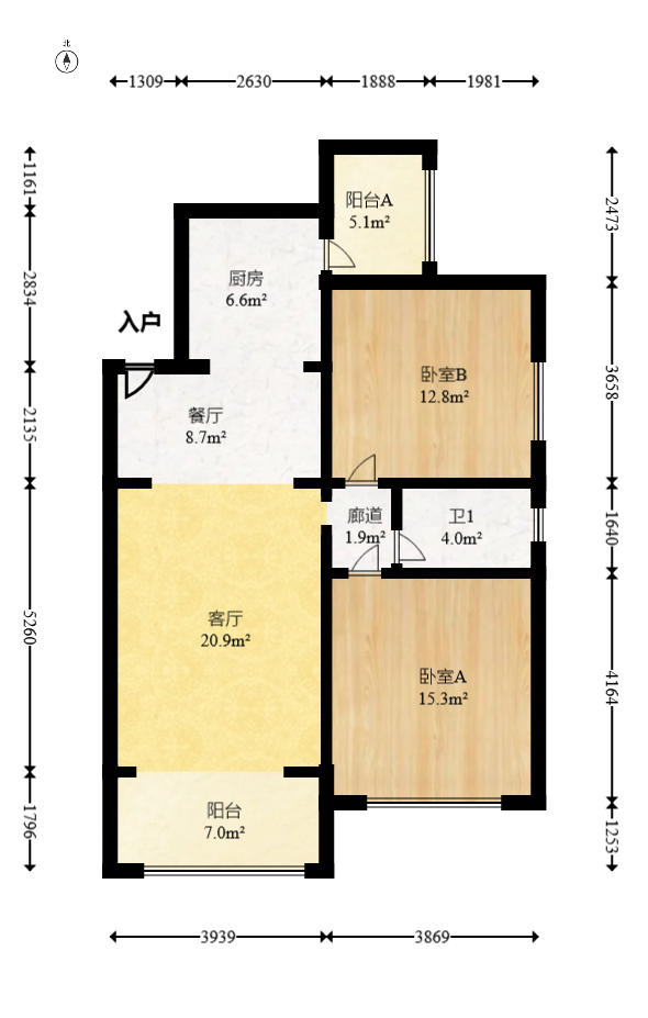 金鼎公园尚  2室2厅1卫    62.8万 金鼎公园尚  2室2厅1卫    62.8万户型图