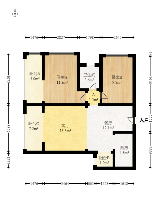 金谷豪庭  2室2厅1卫    53.8万 金谷豪庭  2室2厅1卫    53.8万户型图