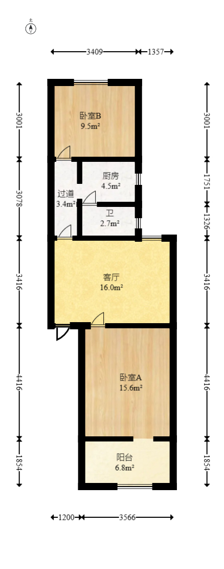 东风一村社区房（王家垅）  2室2厅1卫   39.00万室内图1