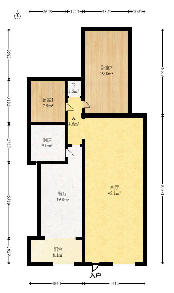 幸福里（幸福里一期）  5室2厅3卫   173.00万室内图1