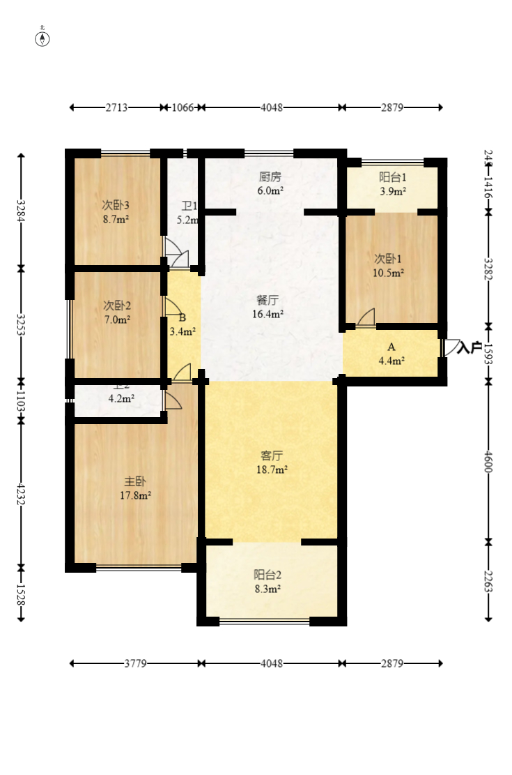 碧桂园中央花园 4室2厅2卫 128.0万 碧桂园中央花园 4室2厅2卫 128.0万户型图