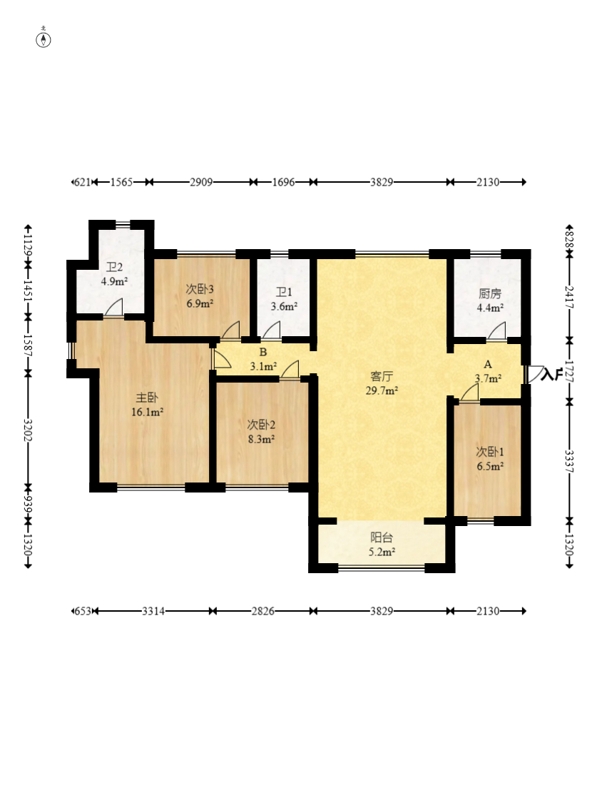 方略城市广场  4室2厅2卫    91.0万 方略城市广场  4室2厅2卫    91.0万户型图