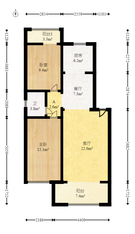 湘瑞家园 2室2厅1卫 48.0万 湘瑞家园 2室2厅1卫 48.0万户型图