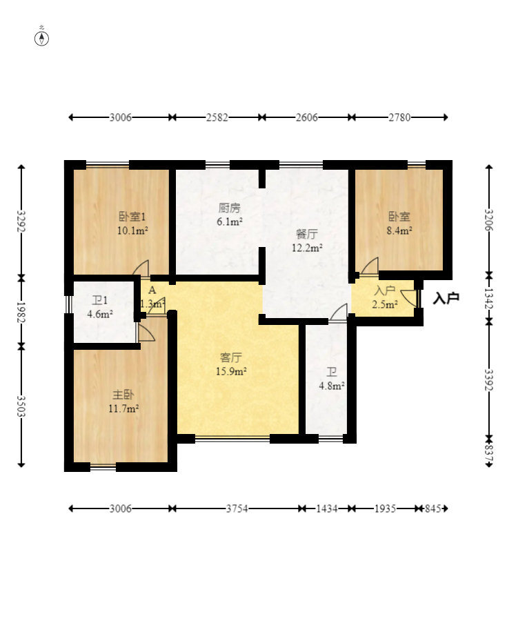 星雅美辰 3室2厅2卫 79.8万 星雅美辰 3室2厅2卫 79.8万户型图