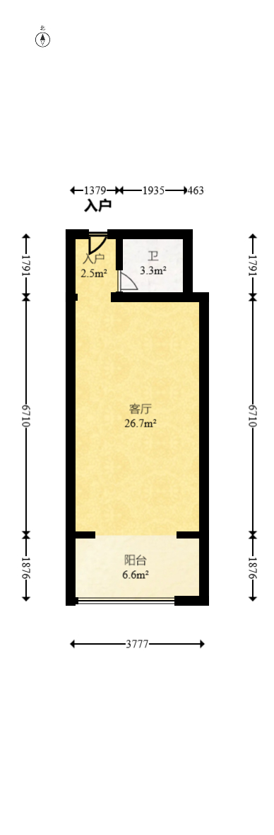 山水湾  1室1厅1卫    31.8万 山水湾  1室1厅1卫    31.8万户型图