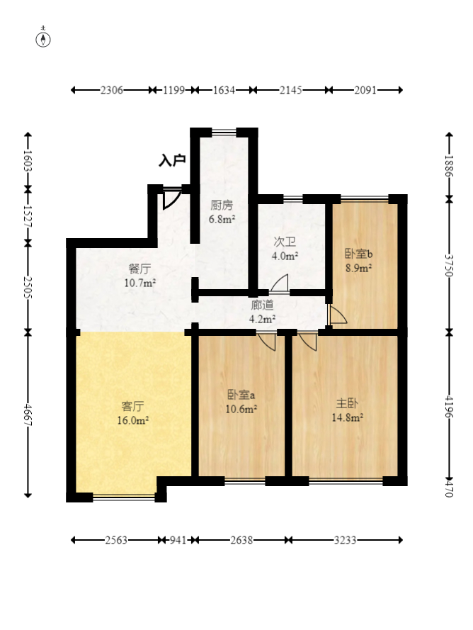 中国铁建梅溪青秀一期  3室2厅1卫   128.00万室内图1