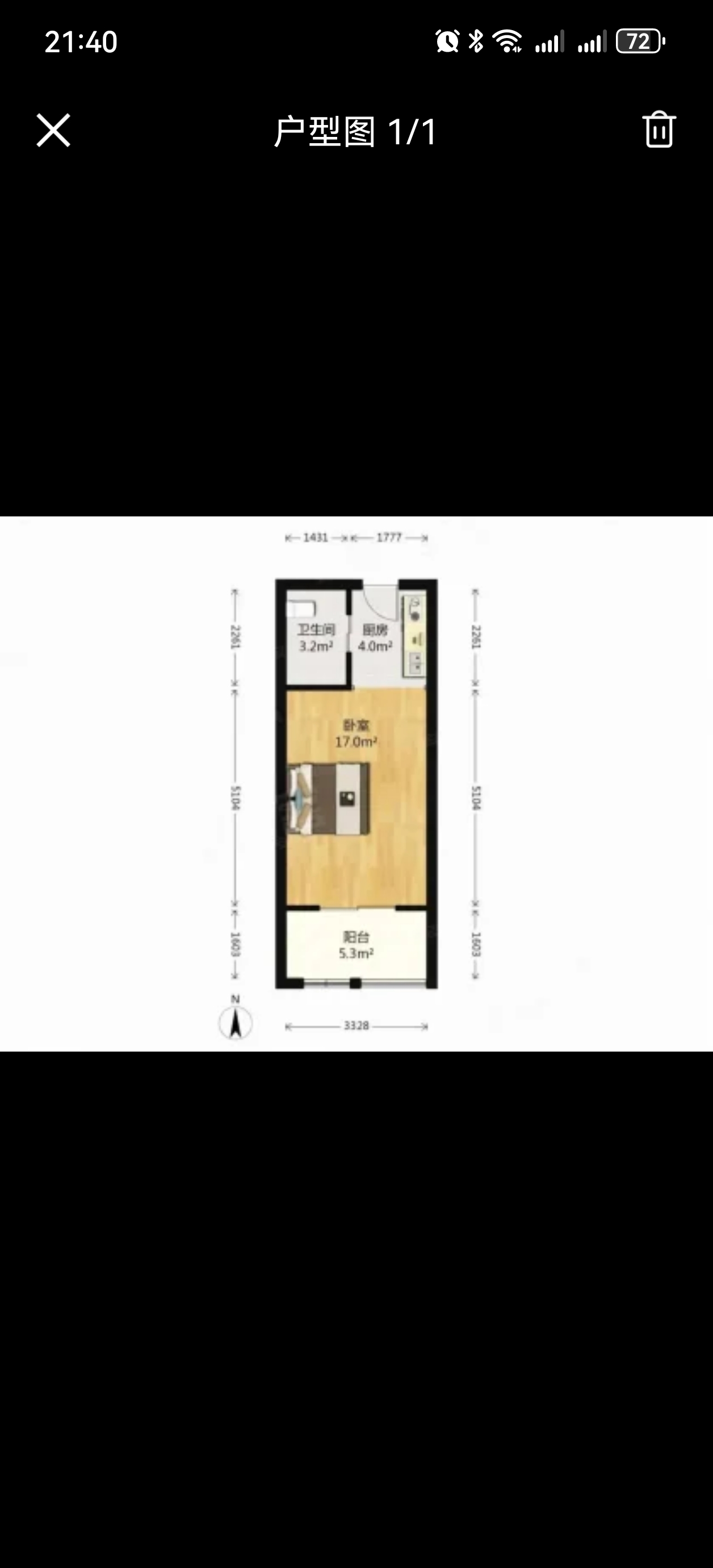 东方曼哈顿  1室1厅1卫   32.80万户型图