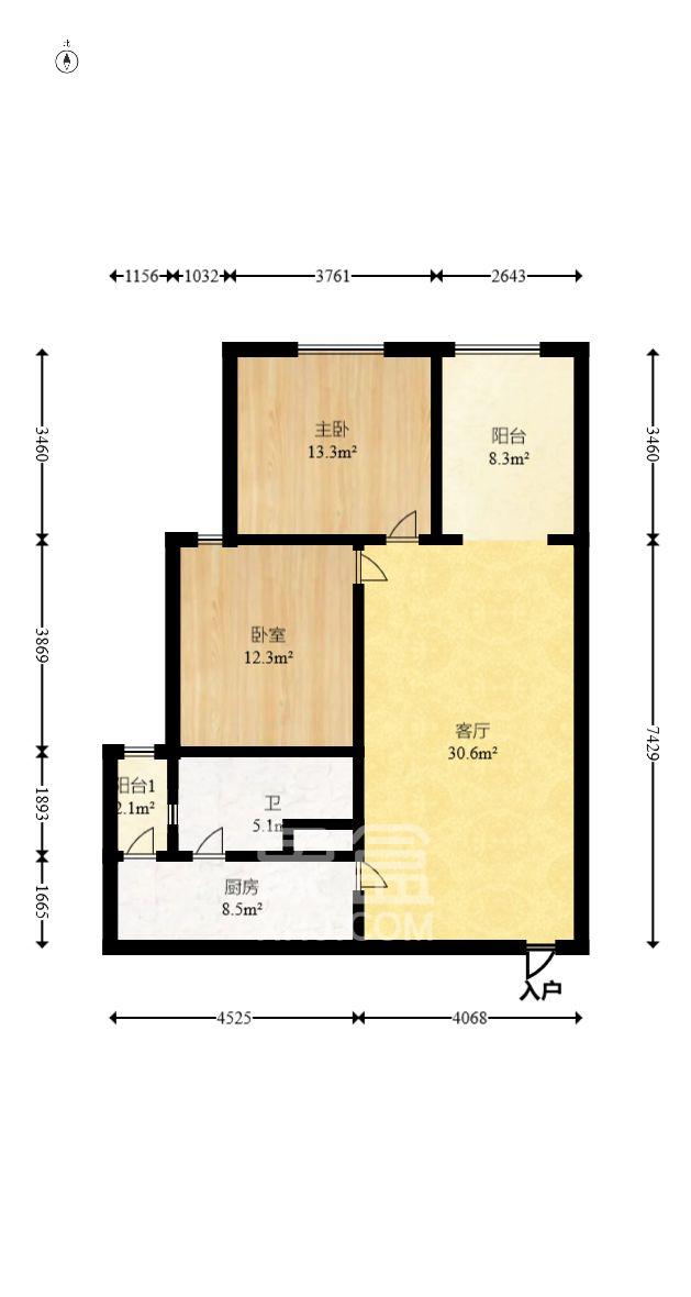 万象新天  2室2厅1卫   2600.00元/月室内图