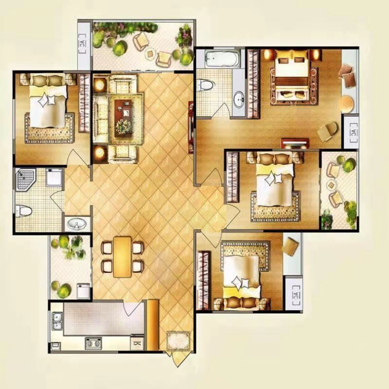 旺角佳园  3室2厅2卫   68.30万户型图