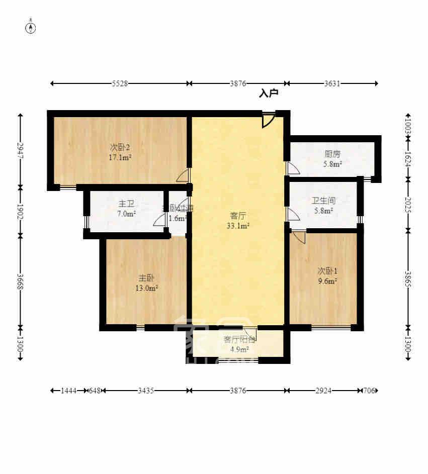 中建悦和城 3室2厅1卫 700.0元/月 中建悦和城 3室2厅1卫 700.0元/月室内图