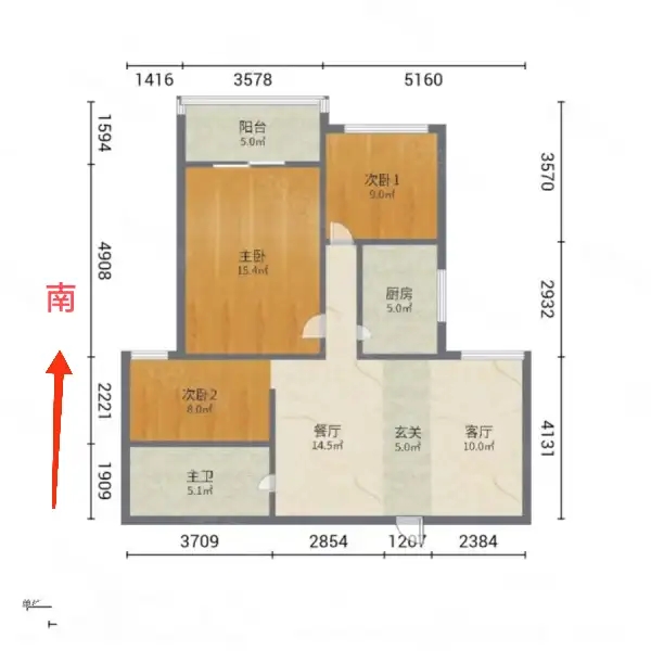 百家乐园生活小区（A区）  2室1厅1卫   68.00万户型图