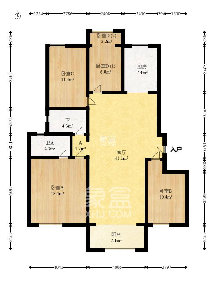 万科里梅溪郡  4室2厅2卫   4000.00元/月室内图1